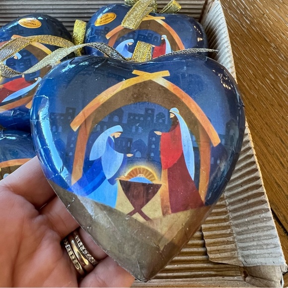 Nativity Heart Shaped Ornaments - Picture 2 of 5
